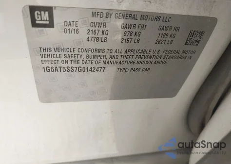 2016 Cadillac Cts Premium Collection from USA, damaged, VIN 1G6AT5SS7G0142477